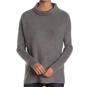 Devotion By Cyrus Dark Grey Cowlneck Ribbed Tunic Sweater Small New Without Tag